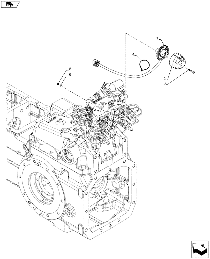 Схема запчастей Case IH FARMALL 105C - (55.510.BM[03]) - POWER SOCKET, REAR - ISO (55) - ELECTRICAL SYSTEMS