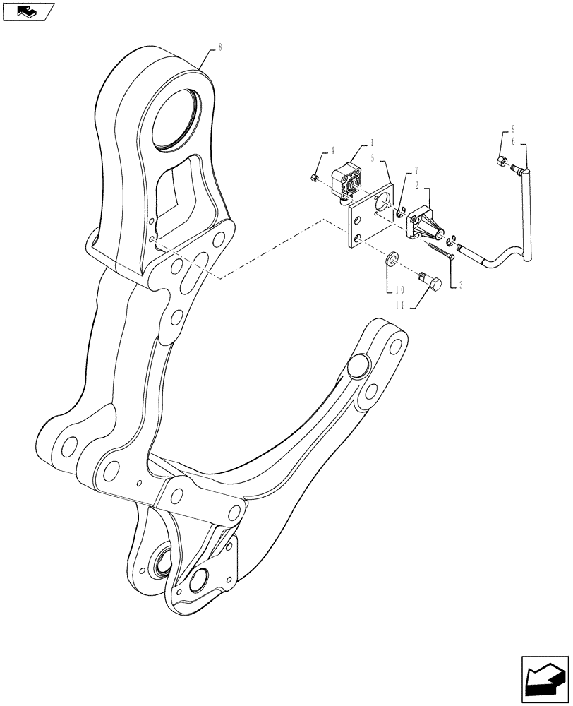 Схема запчастей Case IH MAGNUM 340 - (55.130.AS) - HITCH, POSITION SENSOR (55) - ELECTRICAL SYSTEMS