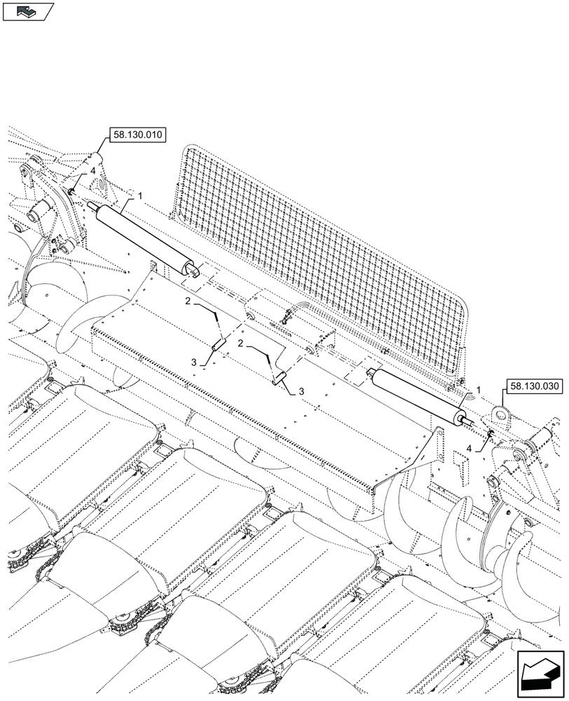 Схема запчастей Case IH 2608XF - (35.660.010) - HYDRAULIC FLIP-UP CYLINDER (35) - HYDRAULIC SYSTEMS