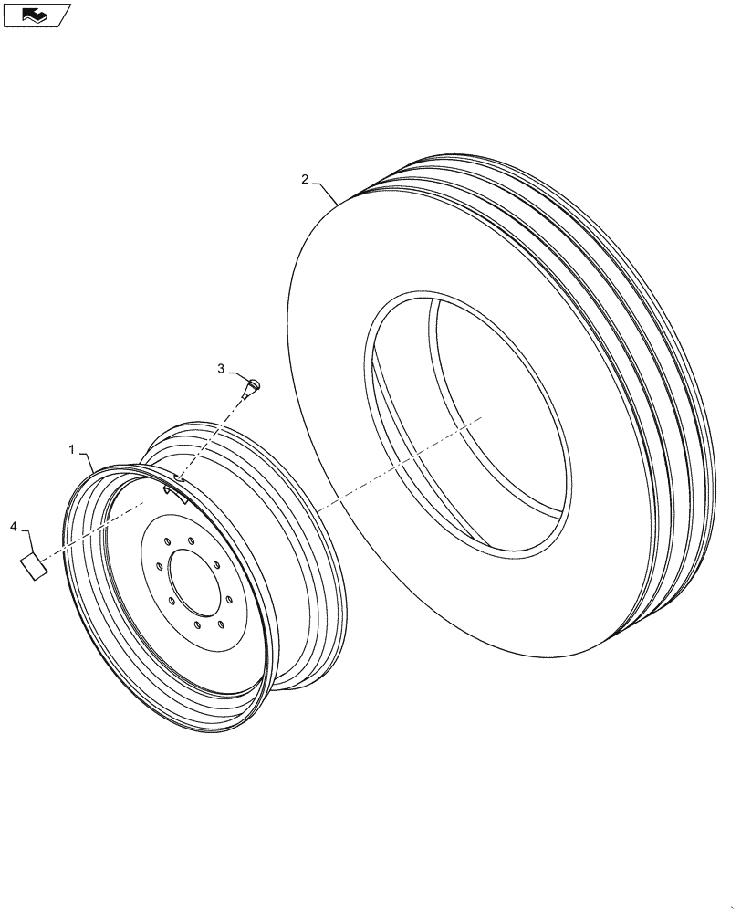 Схема запчастей Case IH 1255 - (44.901.AD[02]) - CARRYING WHEEL FOR 24 ROW (44) - WHEELS