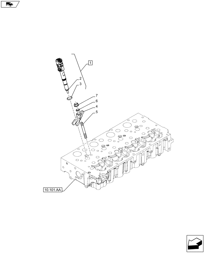 Схема запчастей Case IH F5DFL413H A009 - (10.218.AF) - FUEL INJECTOR (10) - ENGINE