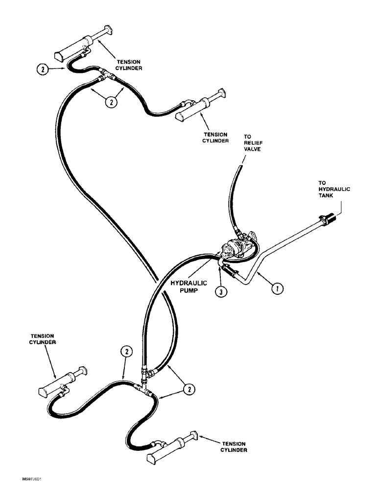 Схема запчастей Case IH 9370 QUADTRAC - (1-28) - PICTORIAL INDEX, TRACK TENSIONING HYDRAULICS, P.I.N. JJEE0071001 AND AFTER (00) - PICTORIAL INDEX