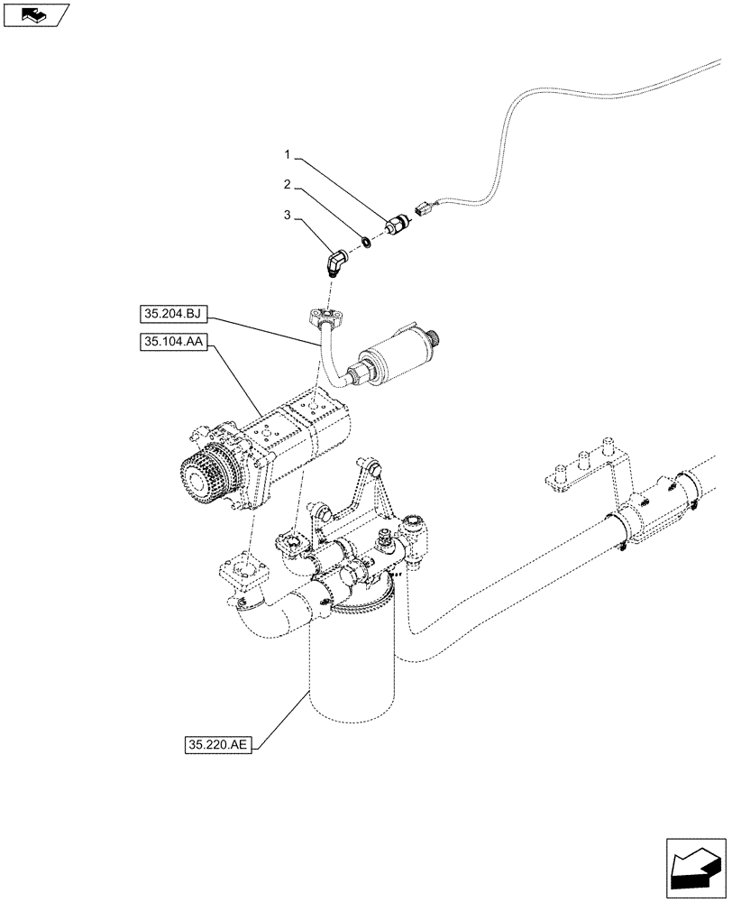 Схема запчастей Case IH FARMALL 105C - (55.047.AD) - VAR - 330581 - PRESSURE SWITCH, STEEL FLIGHT, STEERING (55) - ELECTRICAL SYSTEMS