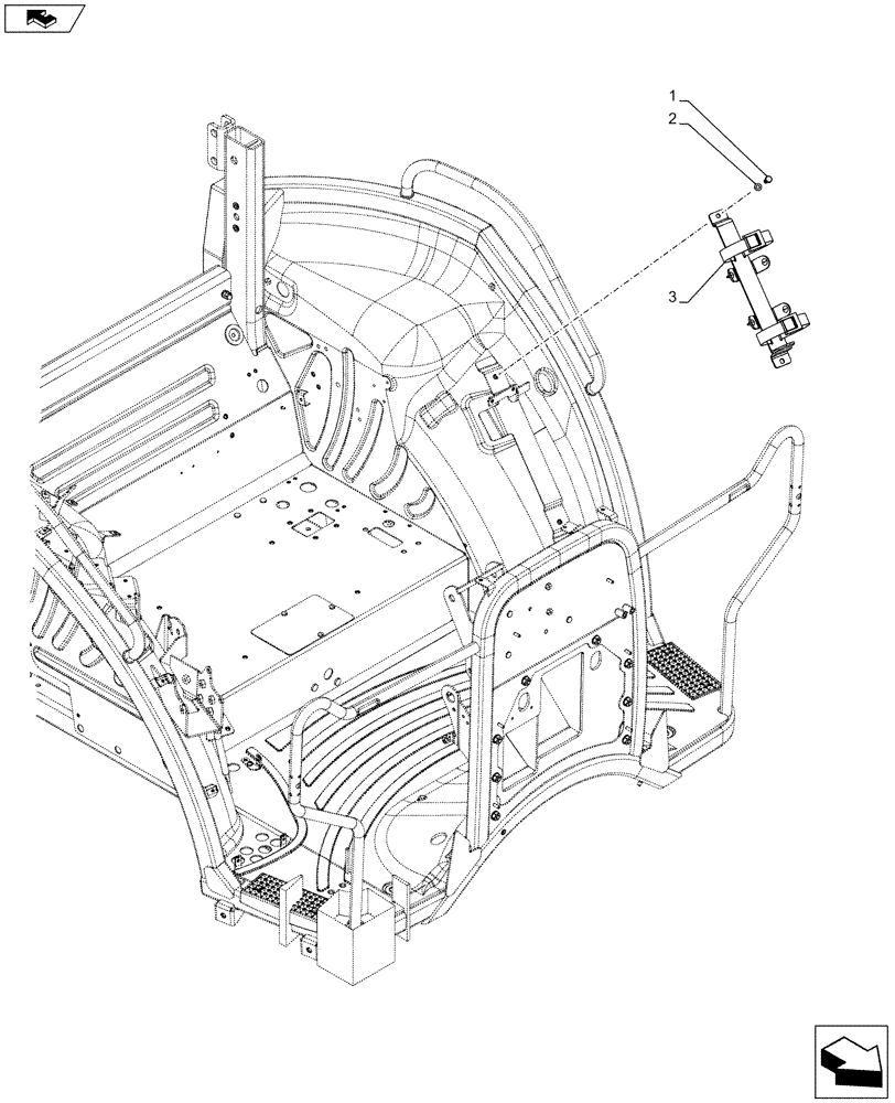 Схема запчастей Case IH FARMALL 85C - (05.102.AA[02]) - FIRE EXTINGUISHER, W/O CAB (05) - SERVICE & MAINTENANCE