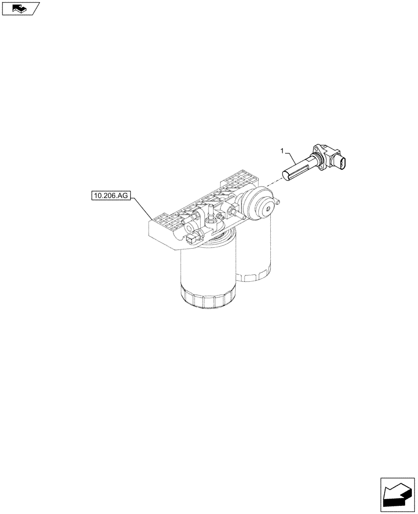 Схема запчастей Case IH F5DFL413H A009 - (10.206.AN) - FUEL LINE, HEATER (10) - ENGINE