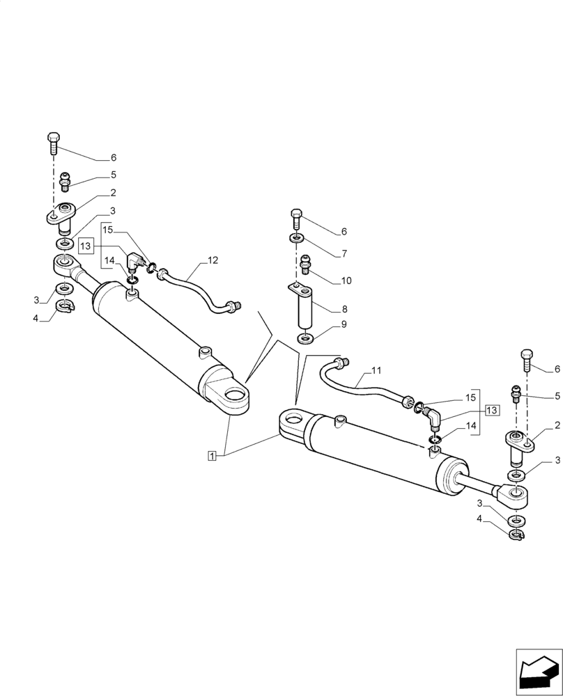 Схема запчастей Case IH PUMA 200 - (41.216.AN[01]) - FRONT AXLE - HYDRAULIC STEERING CYLINDER (41) - STEERING