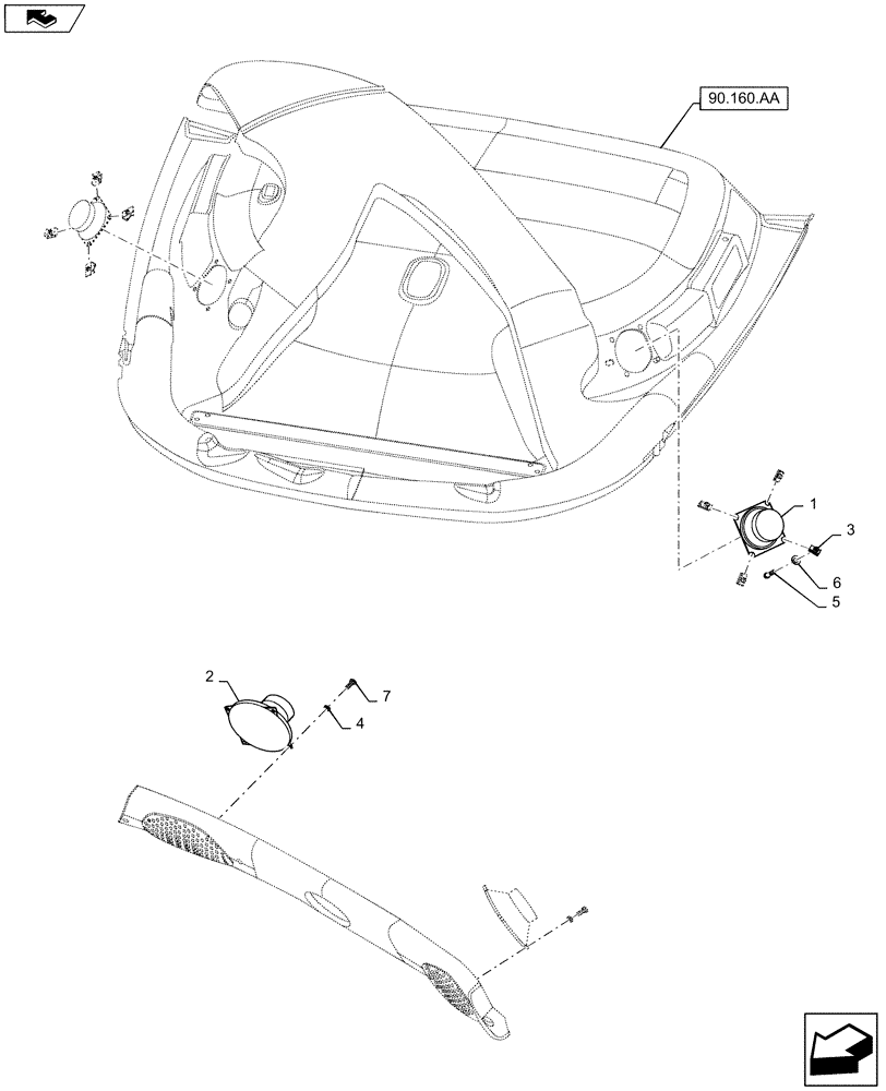 Схема запчастей Case IH WD1903 - (55.512.AA[02]) - SPEAKER, DELUXE (55) - ELECTRICAL SYSTEMS