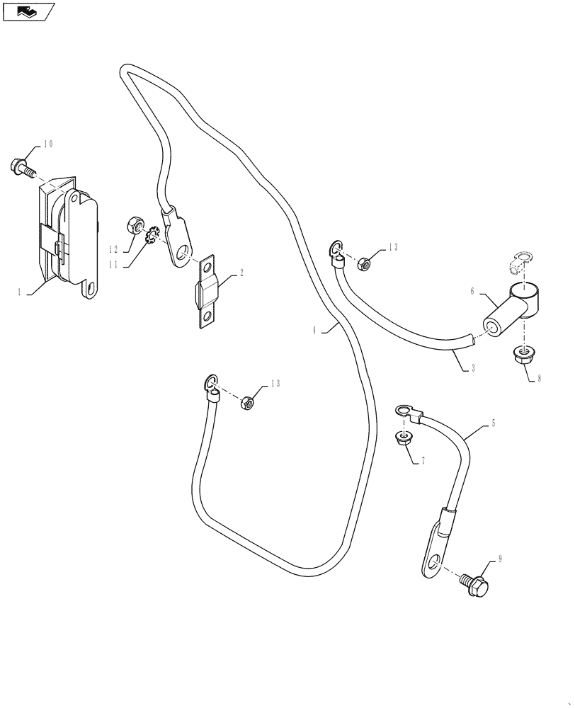 Схема запчастей Case IH MAGNUM 340 - (55.202.AA) - GRID HEATER CABLES (55) - ELECTRICAL SYSTEMS