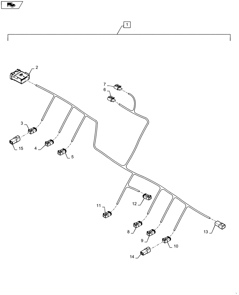 Схема запчастей Case IH MAGNUM 235 - (55.100.DP[06]) - HARNESS, AUXILIARY (55) - ELECTRICAL SYSTEMS