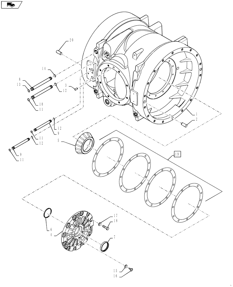 Схема запчастей Case IH STEIGER 550 - (25.100.21) - 600 SERIES AXLE - CENTER AND LEFT-HAND CARRIER, WHEEL TRACTOR - STEIGER 550HD & 600 (25) - FRONT AXLE SYSTEM