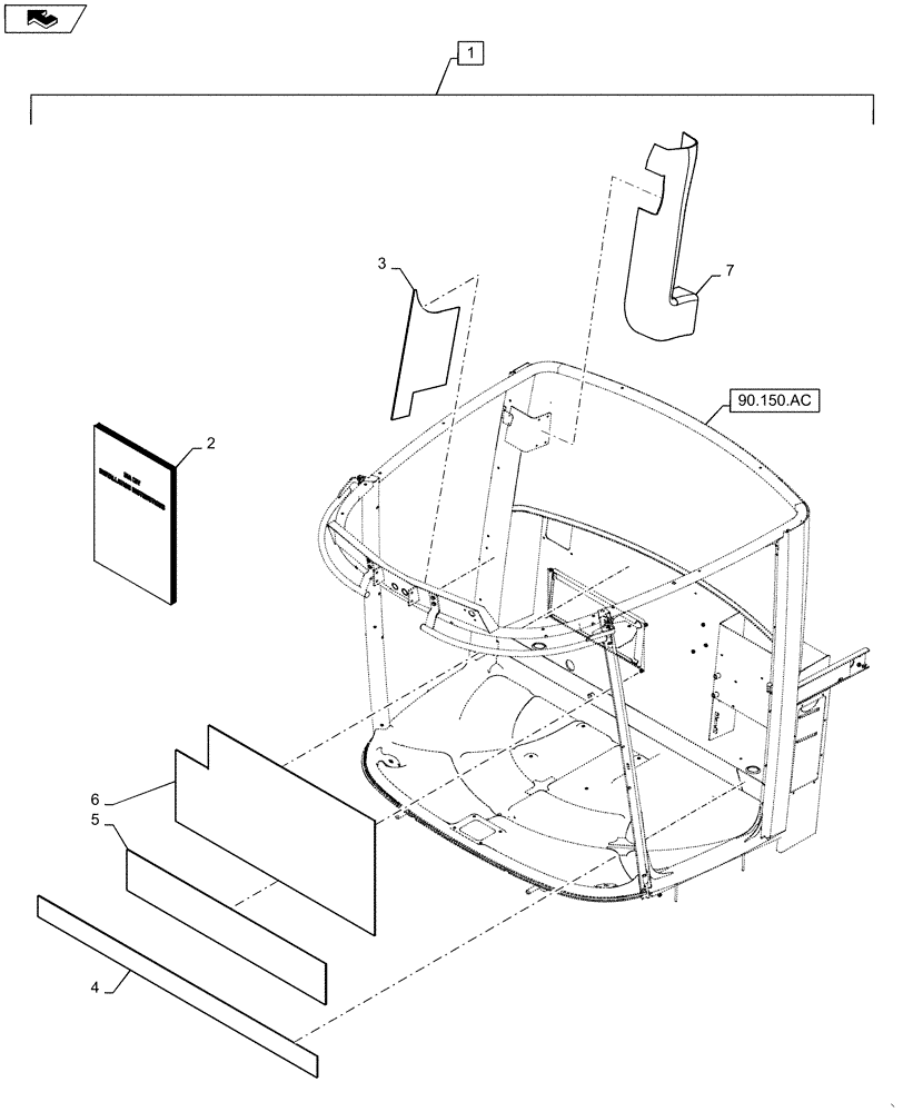 Схема запчастей Case IH WD2303 - (88.100.90[05]) - DIA KIT, HARVESTER, NOISE PROTECTION (88) - ACCESSORIES