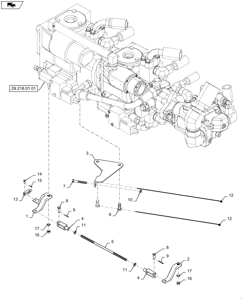 Схема запчастей Case IH 635 - (29.218.01[02]) - HYDROSTATIC PUMP CONTROL LEVER (29) - HYDROSTATIC DRIVE