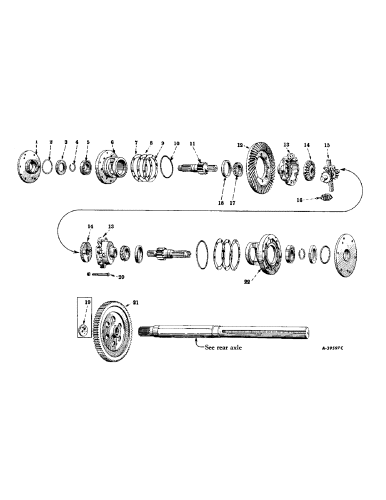 Схема запчастей Case IH 240 - (193) - CHASSIS, REAR AXLE AND DIFFERENTIAL (12) - CHASSIS