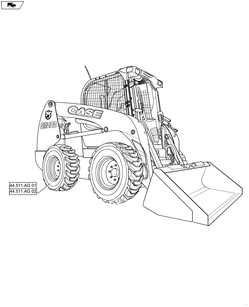 Схема запчастей Case IH SR220 - (44.000.00) - PICTORIAL INDEX - AXLE AND WHEELS (44) - WHEELS