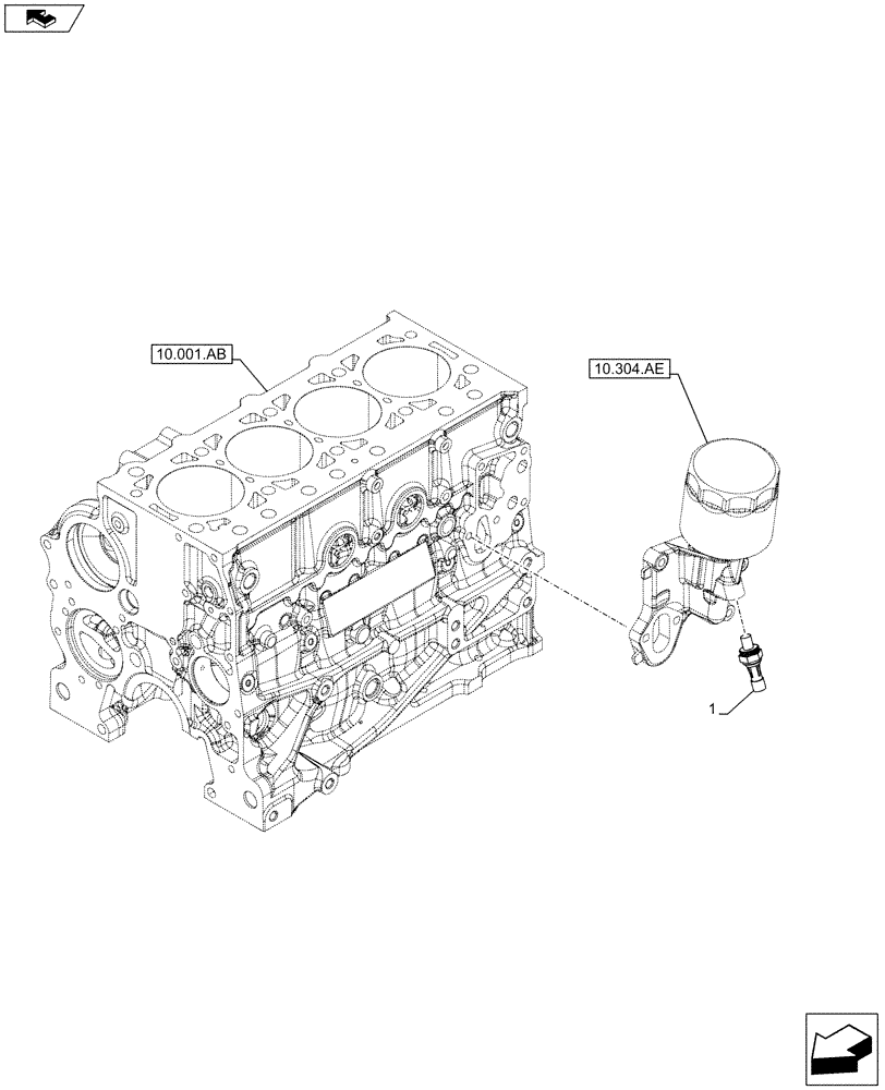 Схема запчастей Case IH F5DFL413H A009 - (55.013.AB) - ENGINE OIL, PRESSURE SWITCH (55) - ELECTRICAL SYSTEMS