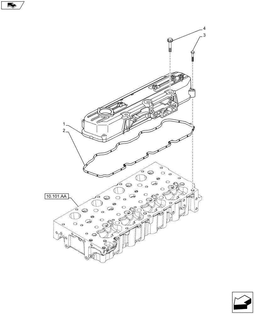 Схема запчастей Case IH F5DFL413H A009 - (10.101.AB) - CYLINDER HEAD, COVER (10) - ENGINE