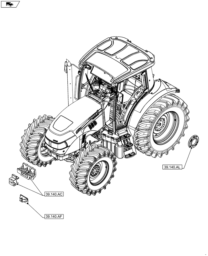 Схема запчастей Case IH FARMALL 95C - (39.000.00) - SECTION INDEX - FRAMES AND BALLASTING (39) - FRAMES AND BALLASTING