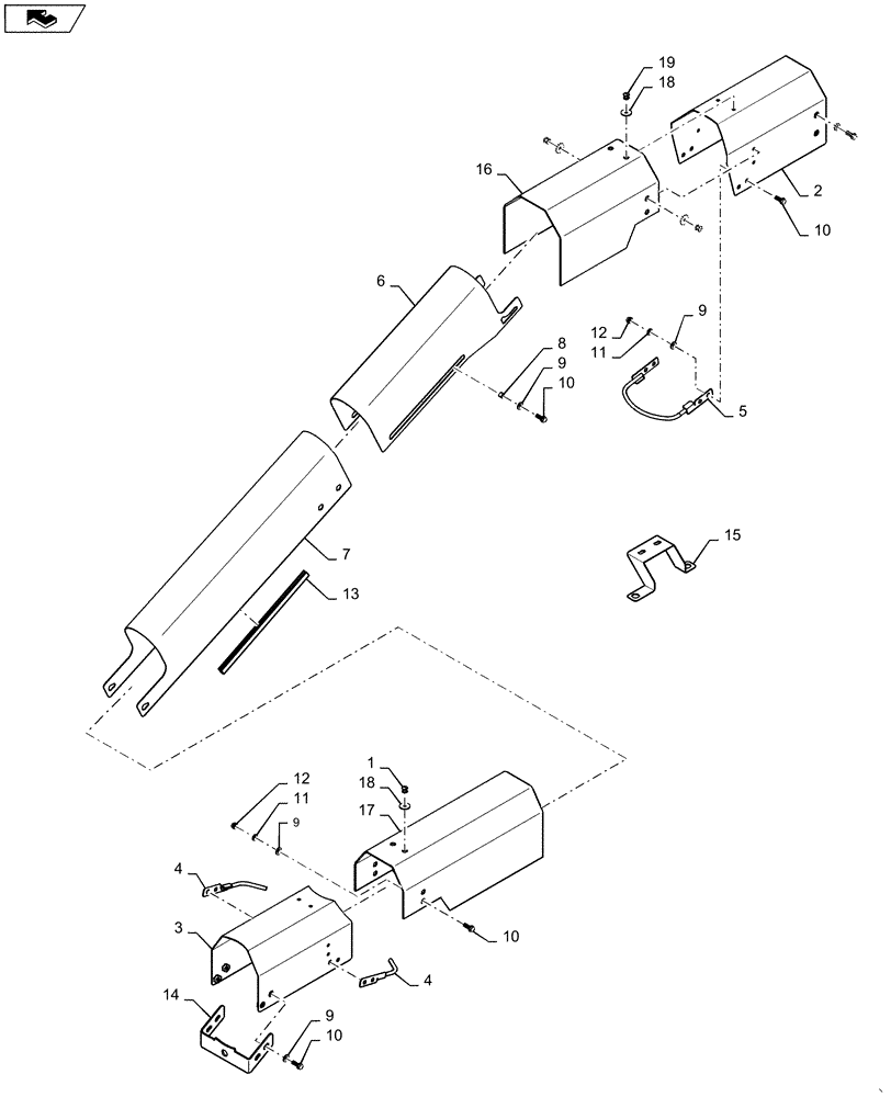 Схема запчастей Case IH 635 - (60.600.50) - DRUM DRIVE SHAFT COVER (60) - PRODUCT FEEDING