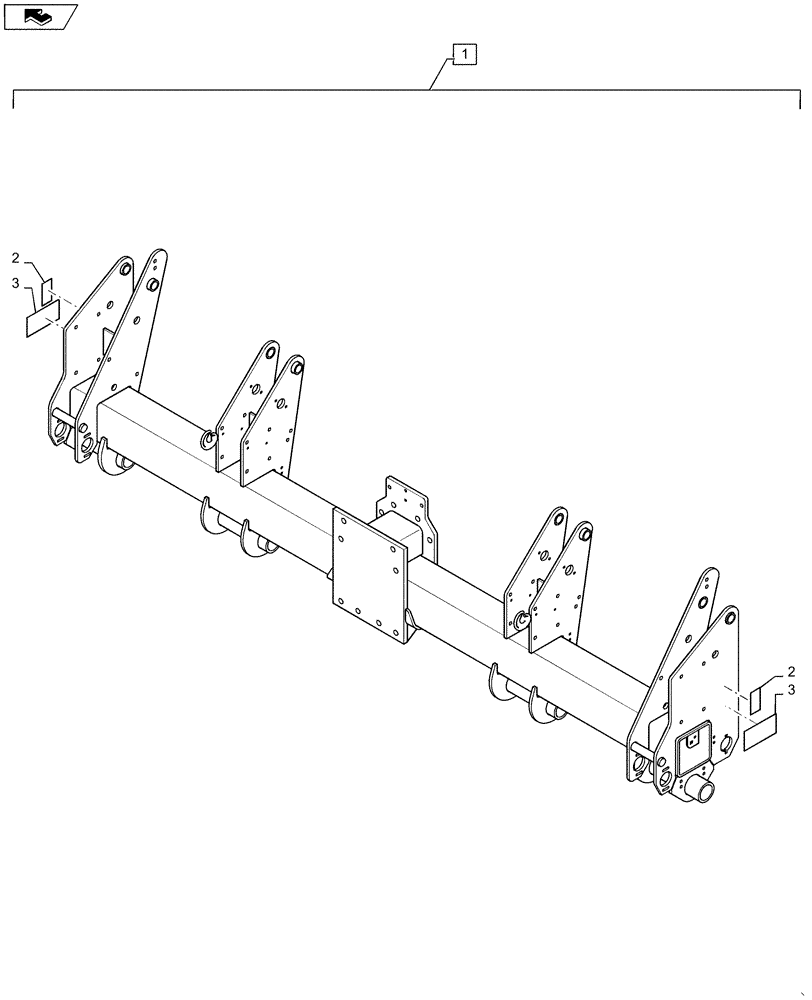 Схема запчастей Case IH 1255 - (39.100.BA[01]) - FRAME CENTER SECTION FOR 12 AND 16 ROW (39) - FRAMES AND BALLASTING