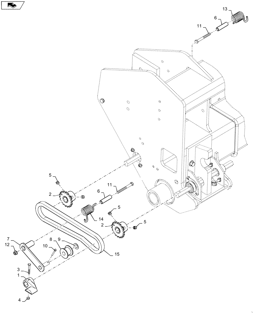 Схема запчастей Case IH 1255 - (61.901.AF[05]) - METERING DRIVE CROSS OVER FOR 24 ROW (61) - METERING SYSTEM