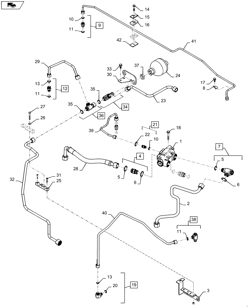 Схема запчастей Case IH MAGNUM 340 - (35.322.AY[01]) - CVT - HYDRAULIC REGULATED CIRCUIT (35) - HYDRAULIC SYSTEMS