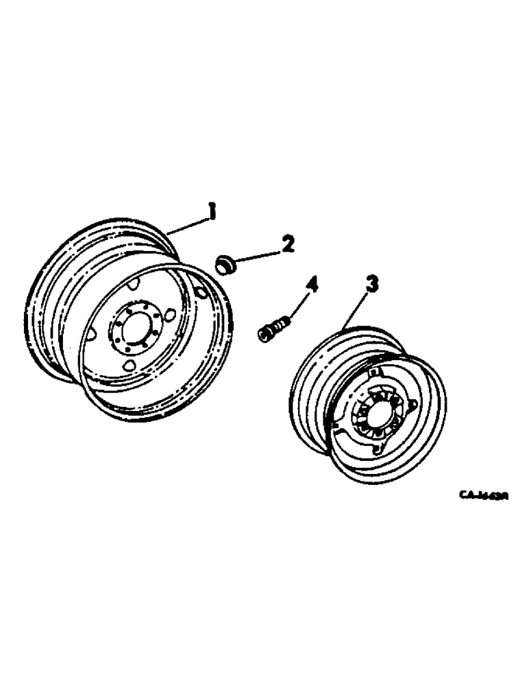 Схема запчастей Case IH 615 - (15-02) - WHEEL AND TRACTION, MAIN AND GUIDE WHEEL RIM AND DISC Wheels & Traction