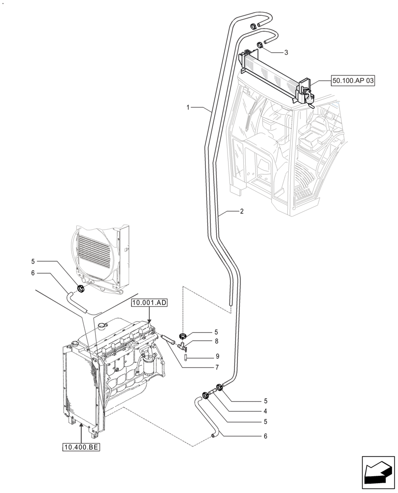 Схема запчастей Case IH FARMALL 140A - (50.100.AP[06]) - AIR CONDITIONER (50) - CAB CLIMATE CONTROL