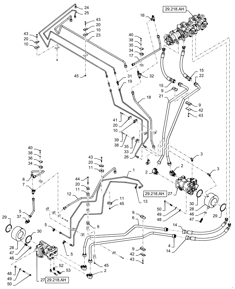 Схема запчастей Case IH WD1203 - (29.204.AB[02]) - DRIVE, HYDRAULIC SYSTEM, STANDARD (29) - HYDROSTATIC DRIVE