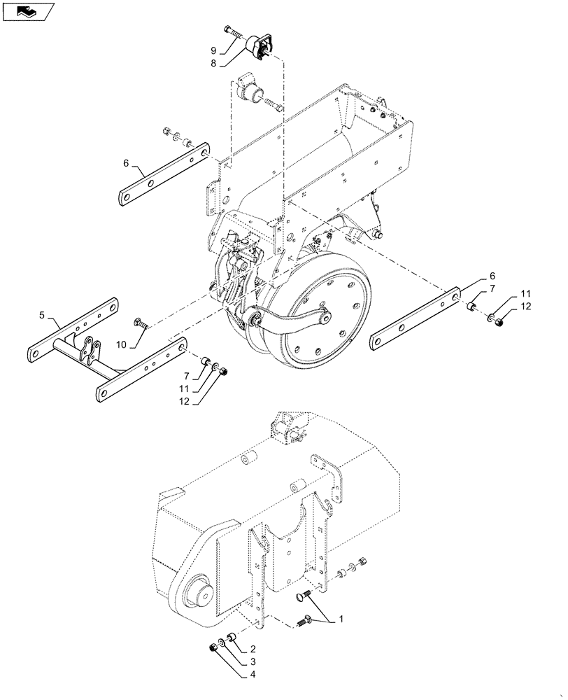 Схема запчастей Case IH 1245 - (79.105.AH[06]) - LINKAGE 14" SPLIT ROW (79) - PLANTING