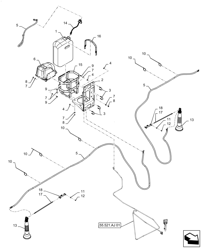 Схема запчастей Case IH 2240 - (78.120.AG[01]) - FOAM MARKER (78) - SPRAYING