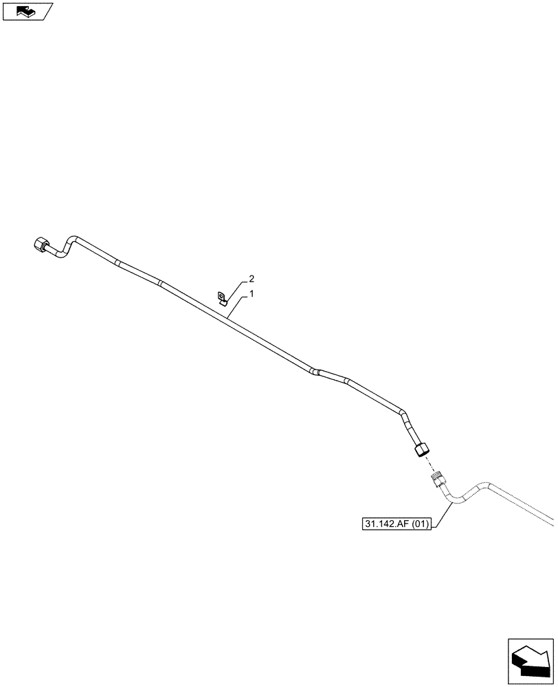 Схема запчастей Case IH FARMALL 95C - (31.142.AF[02]) - VAR - 332789 - FRONT, PTO, ASSY, HYDR LINES (31) - IMPLEMENT POWER TAKE OFF