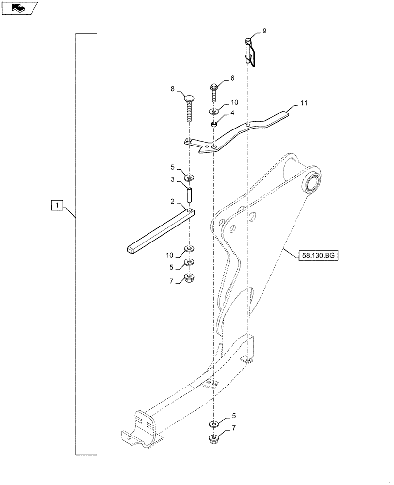 Схема запчастей Case IH WD1903 - (88.100.58[01]) - DIA, LATCH HOOK, HEADER 6 CYLINDER (88) - ACCESSORIES