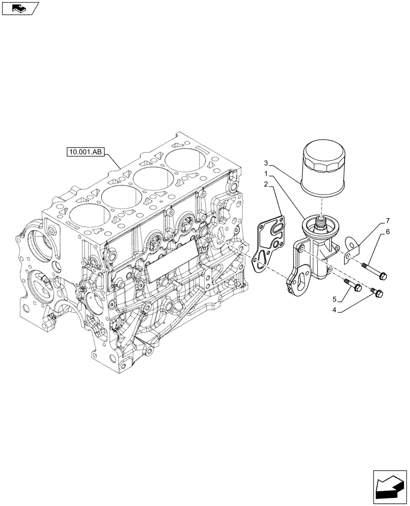 Схема запчастей Case IH F5DFL413H A009 - (10.304.AE) - OIL FILTER (10) - ENGINE