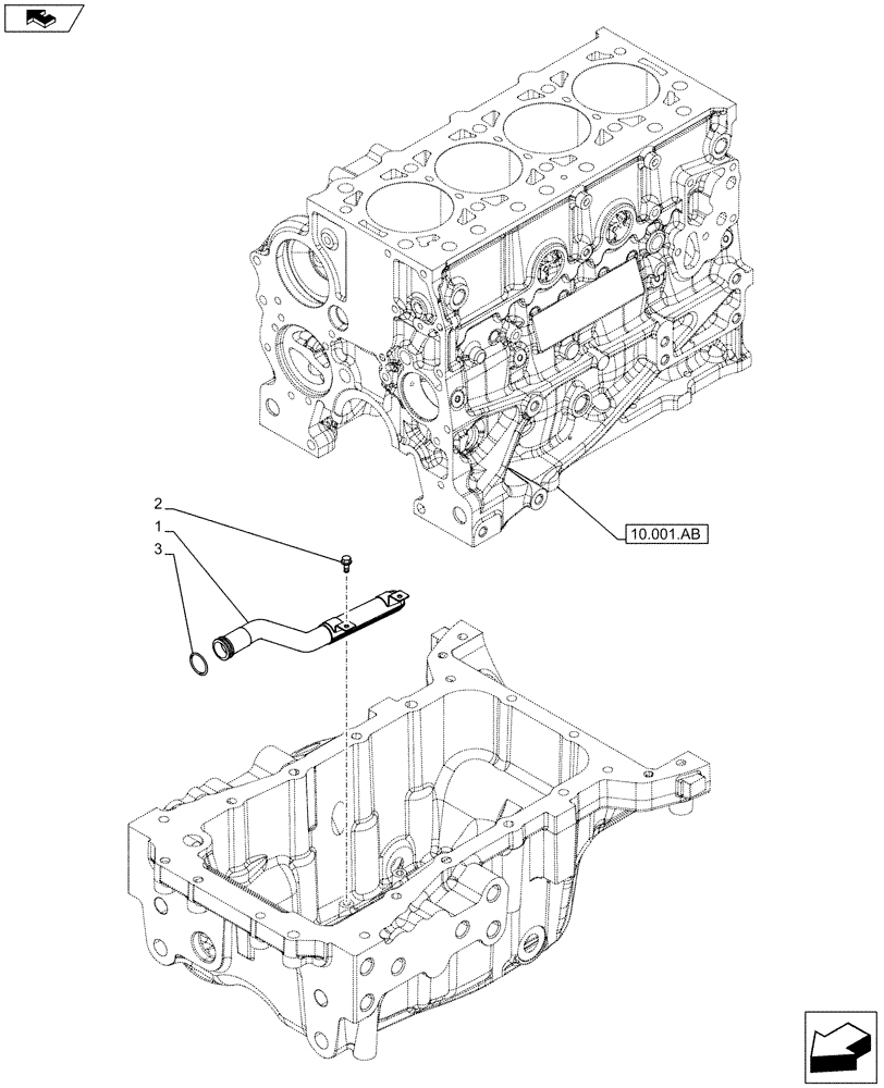 Схема запчастей Case IH F5DFL413H A009 - (10.304.AL) - SUCTION PIPE (10) - ENGINE