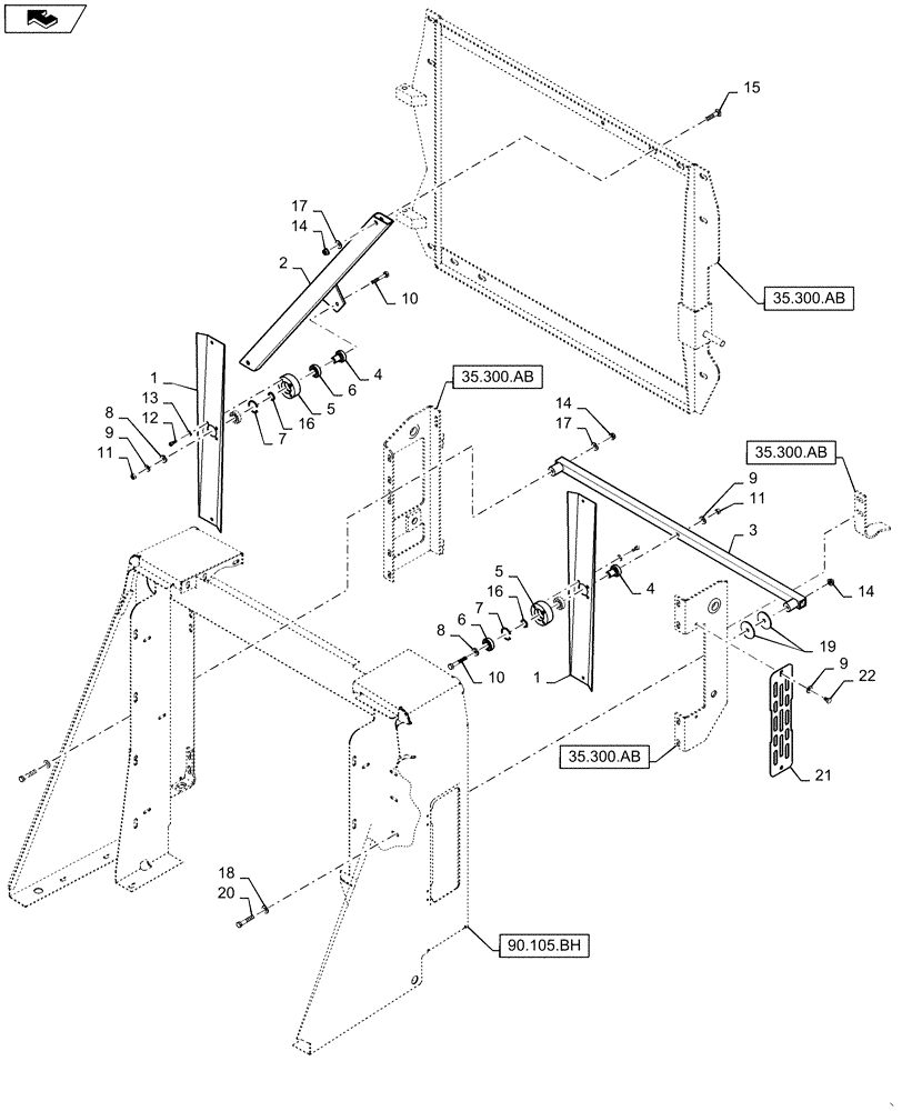 Схема запчастей Case IH WD2303 - (10.418.BC) - SCREEN, WIPER ARM, REAR, 6 CYLINDER (10) - ENGINE