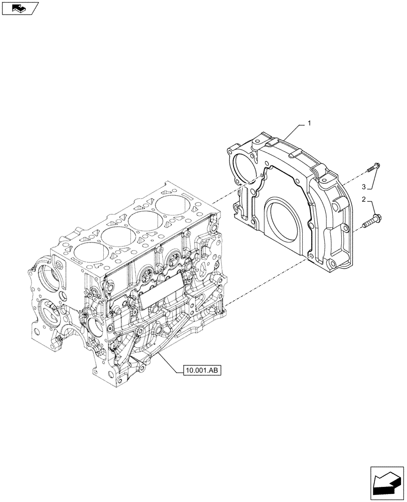 Схема запчастей Case IH F5DFL413H A009 - (10.103.AK) - FLYWHEEL, HOUSING (10) - ENGINE