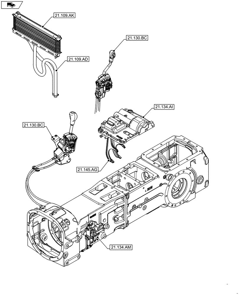 Схема запчастей Case IH FARMALL 95C - (21.000.00[02]) - SECTION INDEX - TRANSMISSION (21) - TRANSMISSION