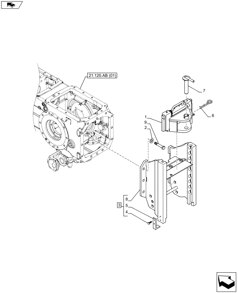 Схема запчастей Case IH FARMALL 115C - (37.106.AA[04]) - VAR - 330928 - TOWING EQUIPMENT (37) - HITCHES, DRAWBARS & IMPLEMENT COUPLINGS