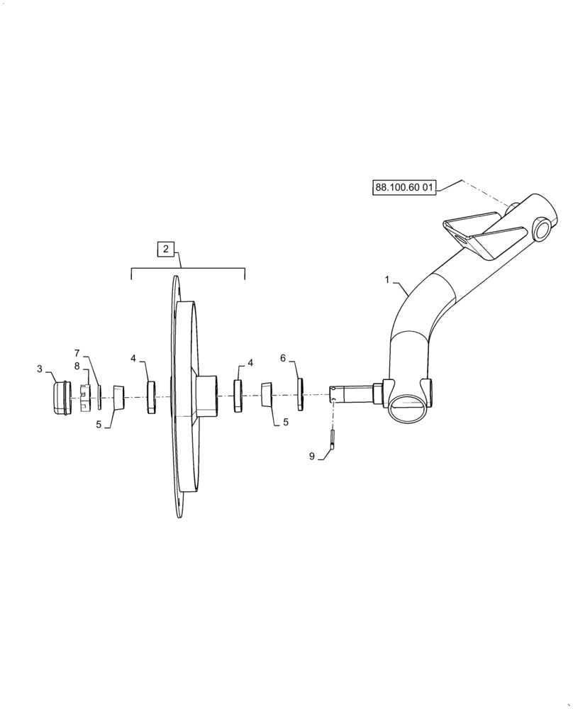 Схема запчастей Case IH RB465 - (88.100.60[02]) - DIA KIT, GATHERING WHEEL ARM ASSEMBLY (88) - ACCESSORIES