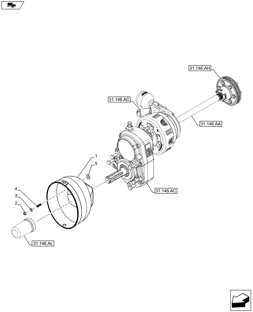 Схема запчастей Case IH FARMALL 85C - (31.146.AI) - VAR - 332789 - FRONT, PTO, ASSY, COVER (31) - IMPLEMENT POWER TAKE OFF