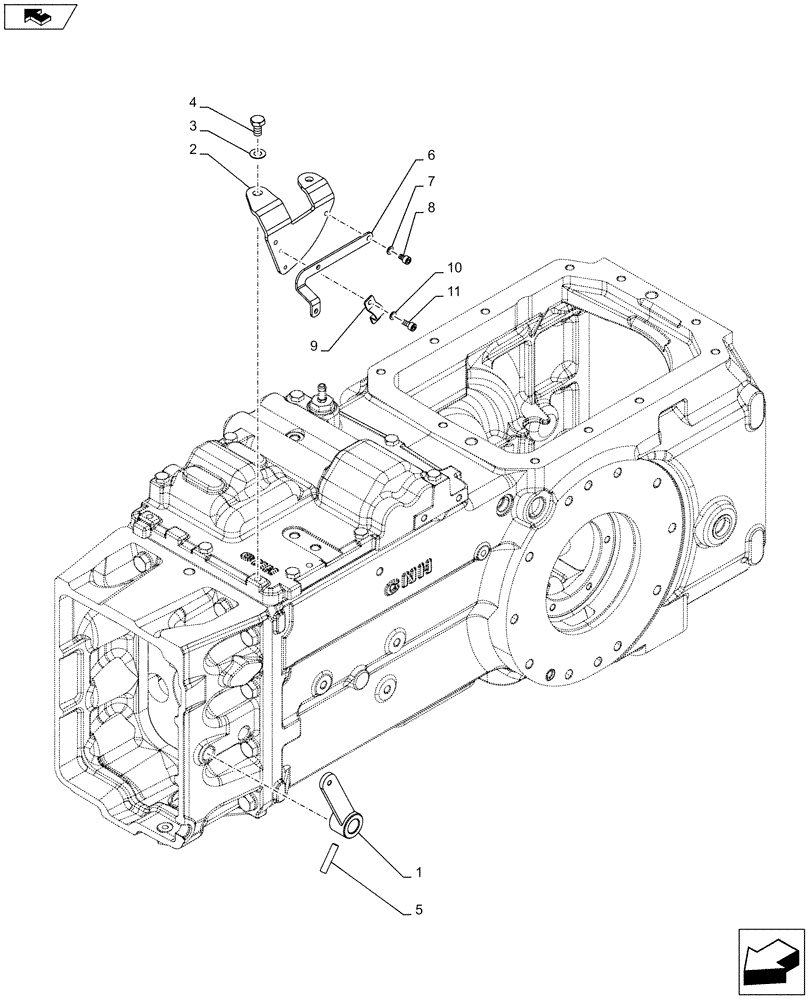 Схема запчастей Case IH FARMALL 115C - (21.160.AH[01]) - VAR - 744763 - CREEPER, LEVER, BRACKET (20X12) (21) - TRANSMISSION