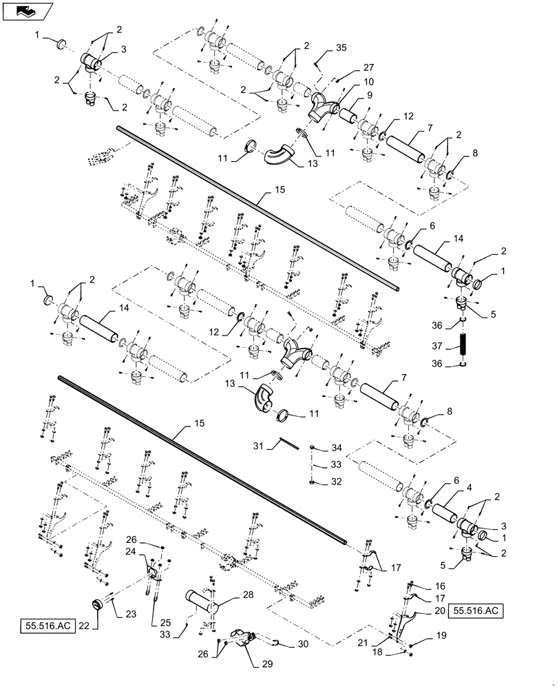 Схема запчастей Case IH 1225 - (77.904.AA[02]) - AIR DELIVERY 30" TWIN ROW (77) - SEEDING/PLANTING