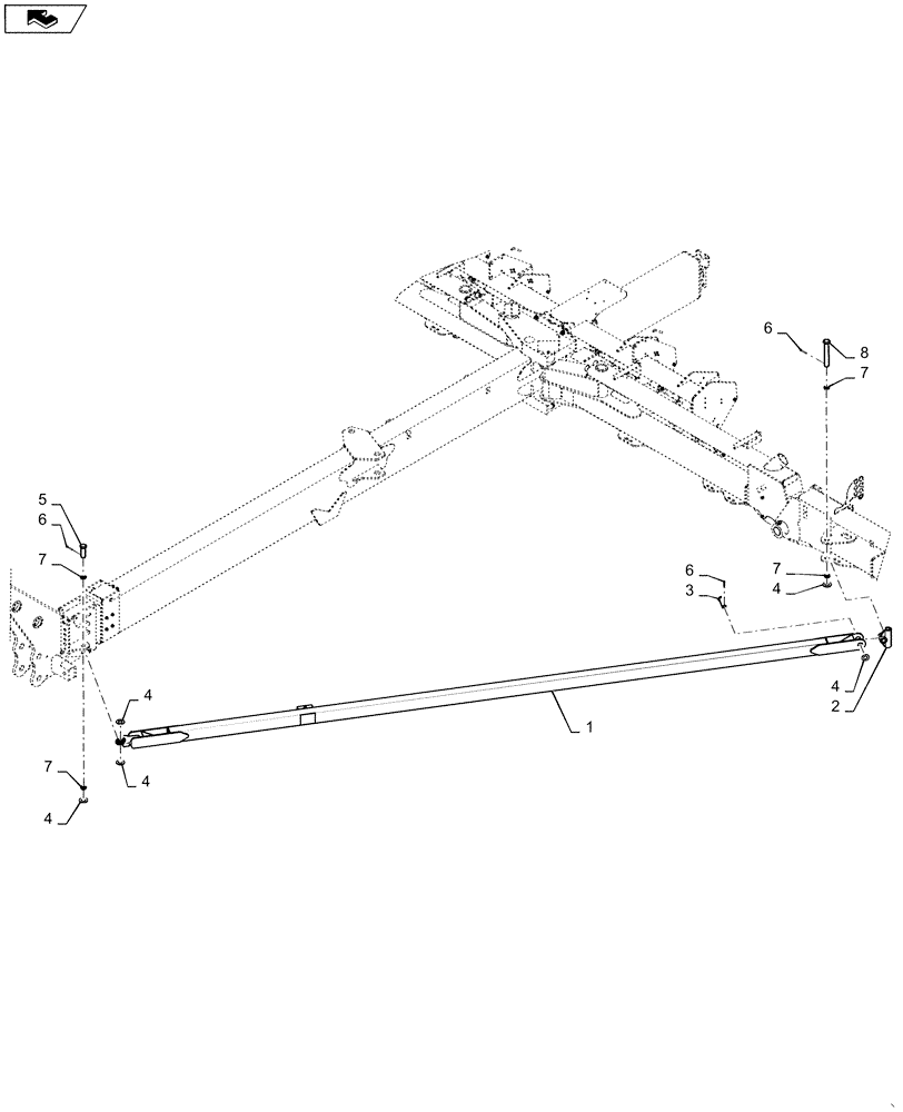 Схема запчастей Case IH 1255 - (39.100.AN[01]) - DRAFT TUBES FOR 24 ROW (39) - FRAMES AND BALLASTING