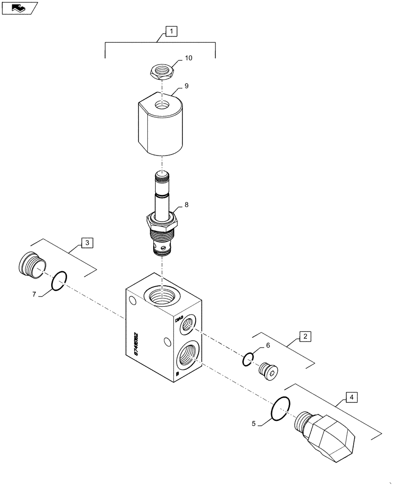 Схема запчастей Case IH 635 - (35.550.03) - HYDRAULIC LOAD CHECK VALVE, TAILGATE (35) - HYDRAULIC SYSTEMS