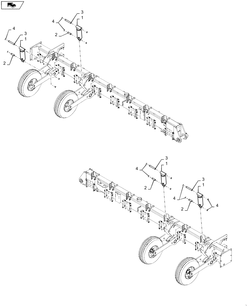 Схема запчастей Case IH 1255 - (35.162.AB[01]) - 24 ROW 30" SPACING WING WHEEL CYLINDERS (35) - HYDRAULIC SYSTEMS