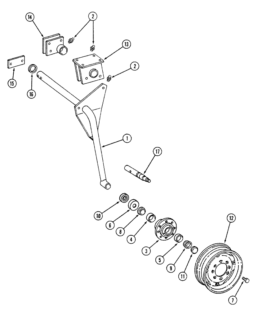 Схема запчастей Case IH 700 - (9-07) - LAND WHEEL WITH 8 BOLT HUB, MACHINES BUILT 1978 AND AFTER (09) - CHASSIS/ATTACHMENTS