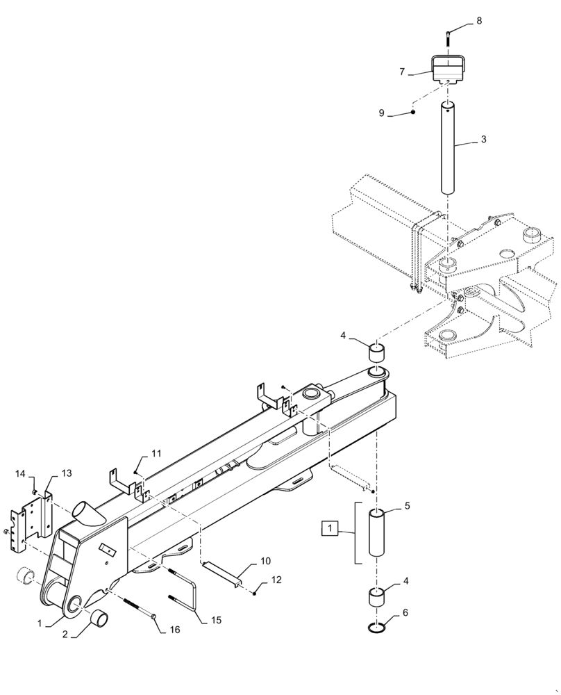 Схема запчастей Case IH 1255 - (39.100.AN[03]) - INNER WING RIGHT FOR 24 ROW (39) - FRAMES AND BALLASTING