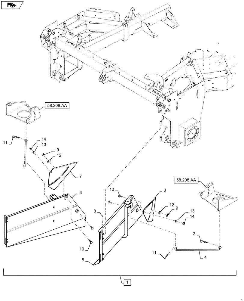 Схема запчастей Case IH WD2303 - (88.100.58[03]) - DIA KIT, HARVESTER, SHIELD, WINDROW (88) - ACCESSORIES