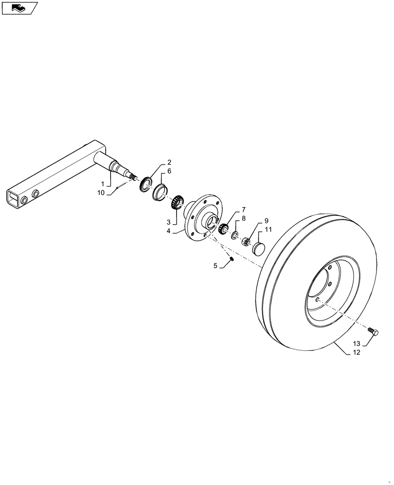 Схема запчастей Case IH 1255 - (44.901.AD[03]) - MARKER WHEEL FOR 24 ROW (44) - WHEELS