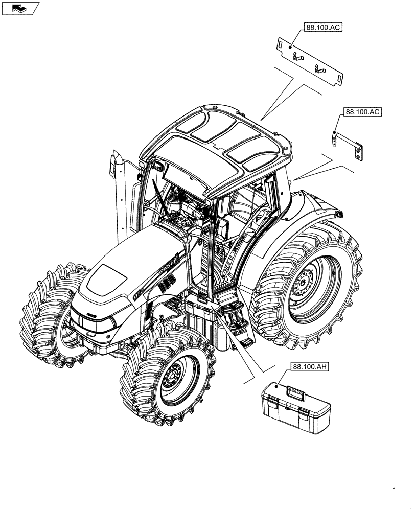 Схема запчастей Case IH FARMALL 95C - (00.000.88) - PICTORIAL INDEX - ACCESSORIES (00) - GENERAL & PICTORIAL INDEX